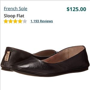 NWT French Sole Sloop Flat Black Nappa Leather